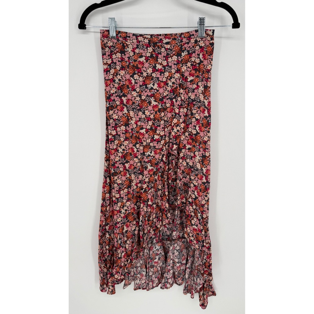 DRESS‎ FORUM RUFFLED FLORAL MIDI SKIRT SMALL